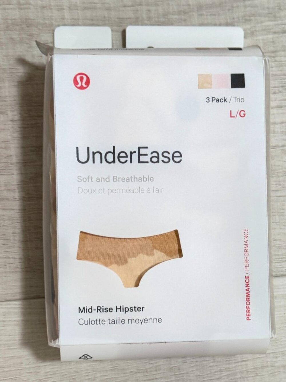 Lululemon UnderEase Mid Rise Hipster Large - 3 Pack